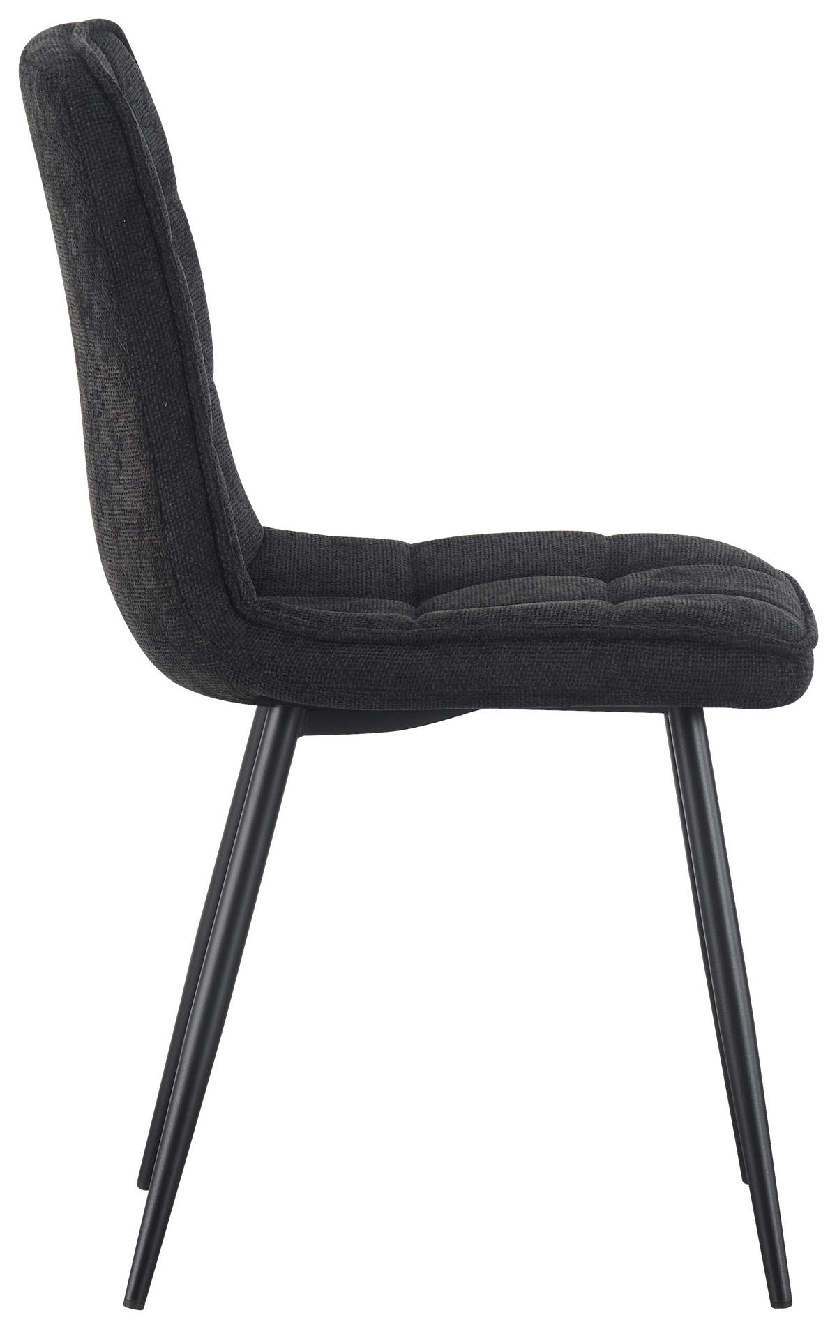 STUHL  in Eisen Leinenoptik Holz, Metall, Textil  - Schwarz, KONVENTIONELL, Holz/Textil (45/89/58cm) - MID.YOU