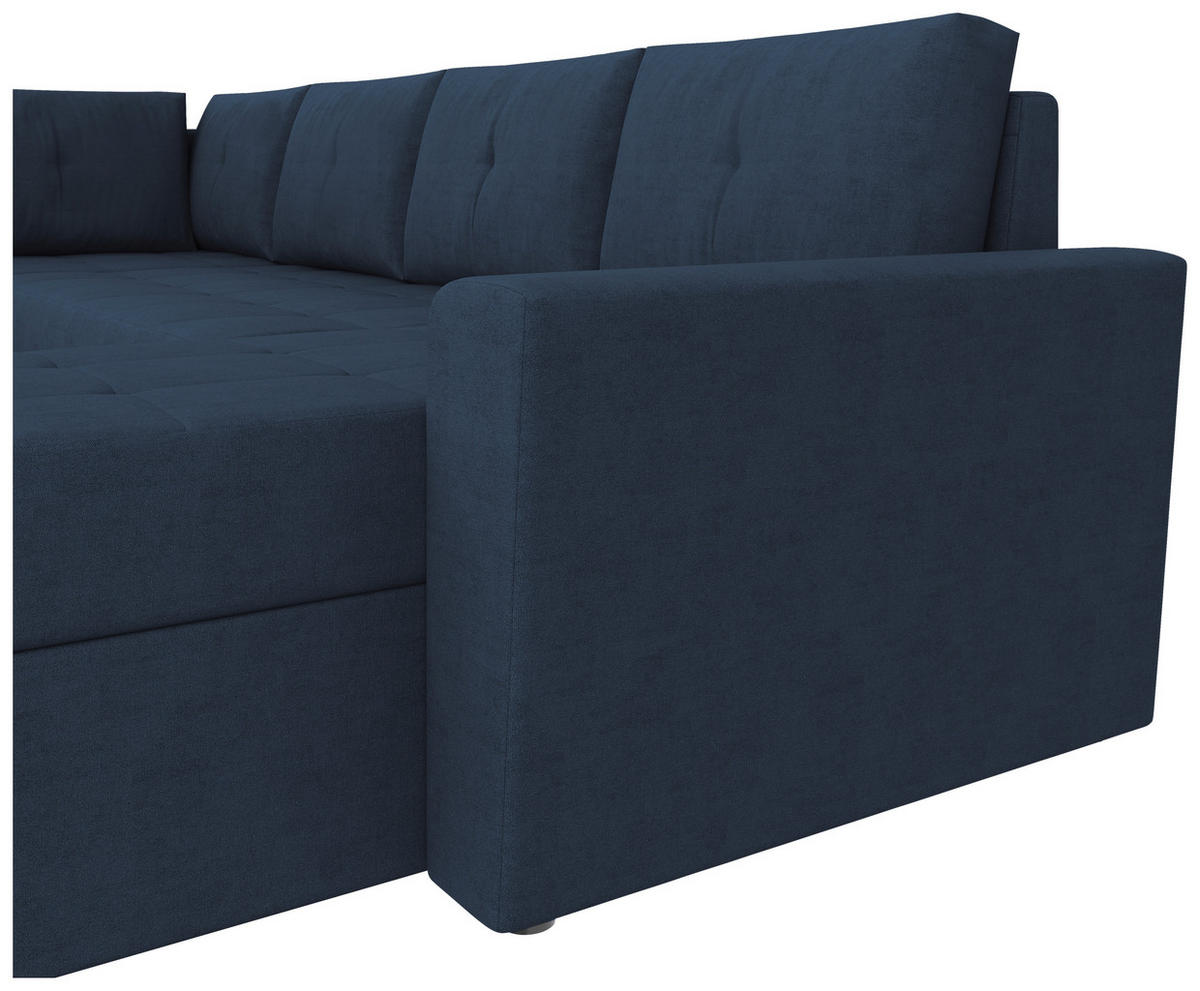 WOHNLANDSCHAFT TERMOLI Dunkelblau Jacquard  - Schwarz/Dunkelblau, Design, Kunststoff/Textil (212/297/155cm) - MID.YOU