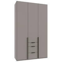 DREHTÜRENSCHRANK 135/236/58 cm,  in Grau, Sahara, 3-türig  - Schwarz/Grau, MODERN, Holzwerkstoff/Metall (135/236/58cm) - MID.YOU
