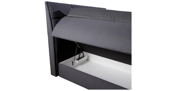 BOXSPRINGBETT 180/200 cm  in Anthrazit  - Wengefarben/Anthrazit, KONVENTIONELL, Holz/Textil (180/200cm) - Hom`in