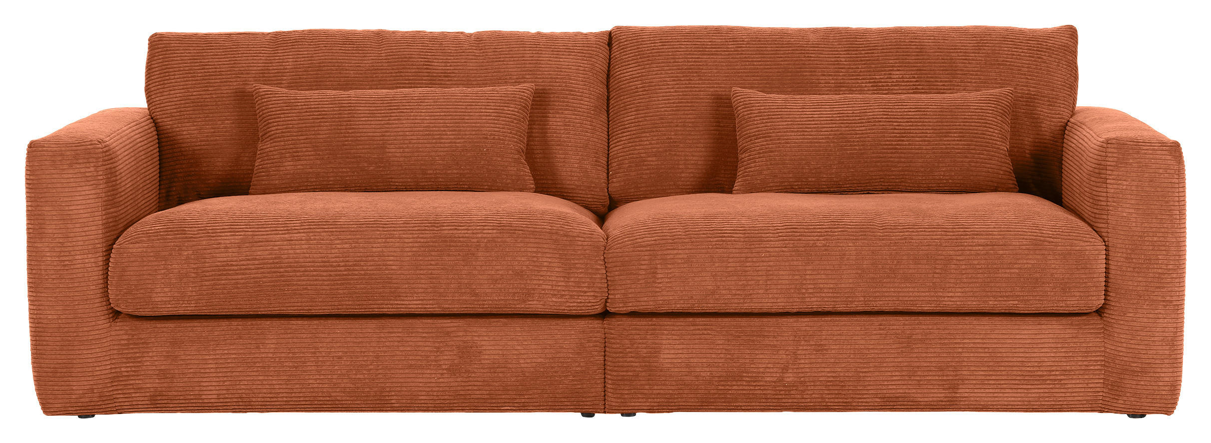 BIGSOFA Cord Rostfarben  - Rostfarben/Schwarz, KONVENTIONELL, Kunststoff/Textil (260/66/115cm) - Carryhome