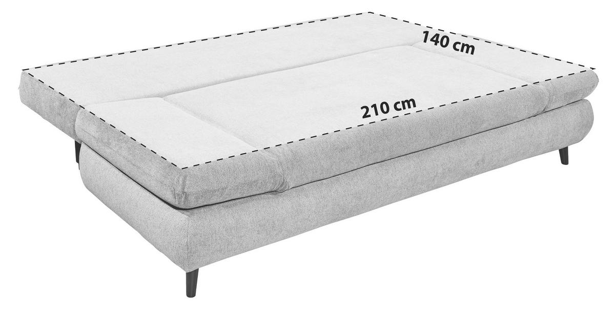 SCHLAFSOFA Cord Beige  - Beige/Schwarz, Konventionell, Holz/Textil (212/88/101cm) - MID.YOU