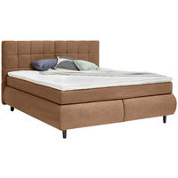 BOXSPRINGBETT 160/200 cm  in Beige  - Beige/Schwarz, KONVENTIONELL, Holz/Textil (160/200cm) - Ti'me