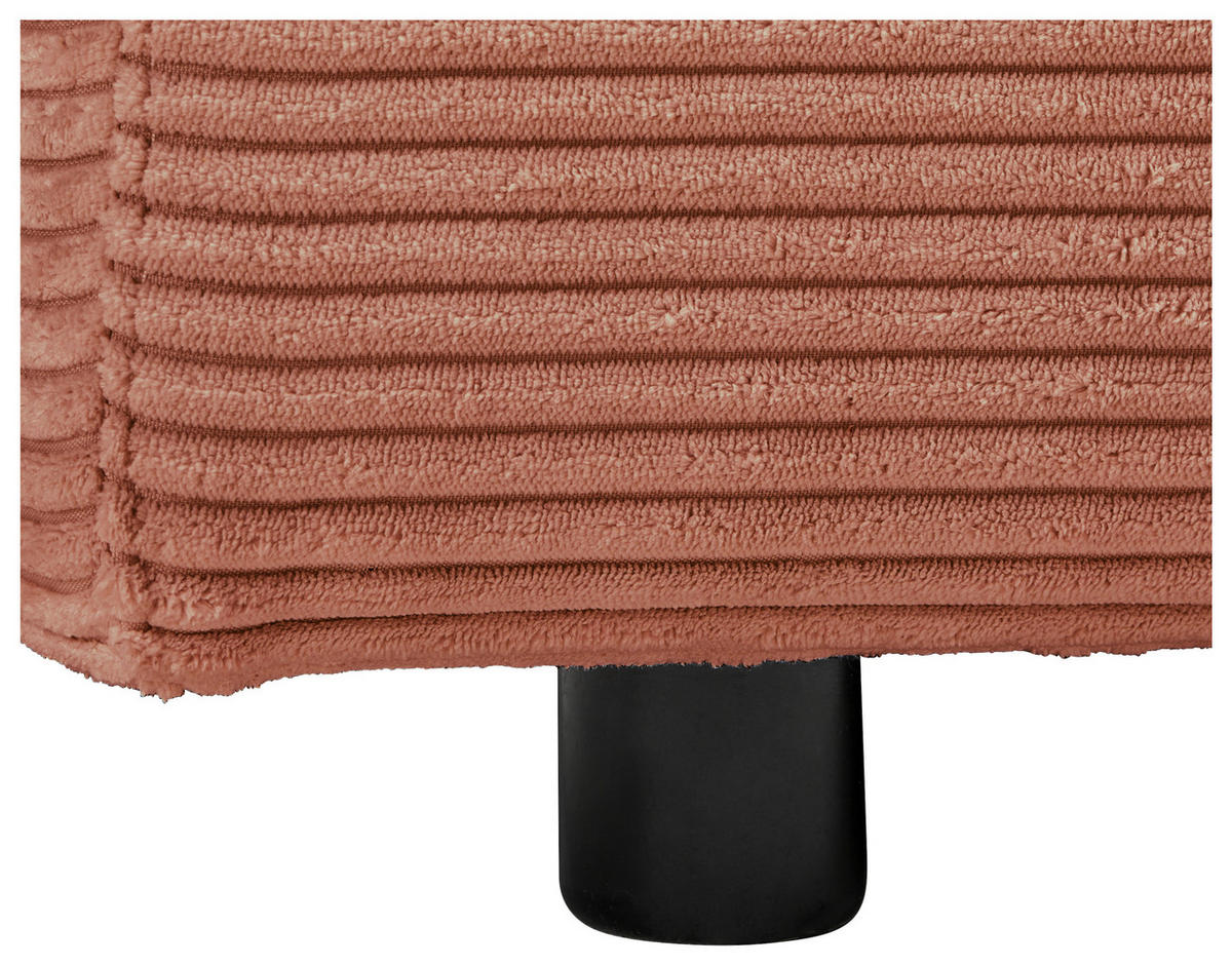 ECKSOFA Rostfarben Cord  - Rostfarben/Schwarz, Design, Kunststoff/Textil (265/224cm) - Hom`in
