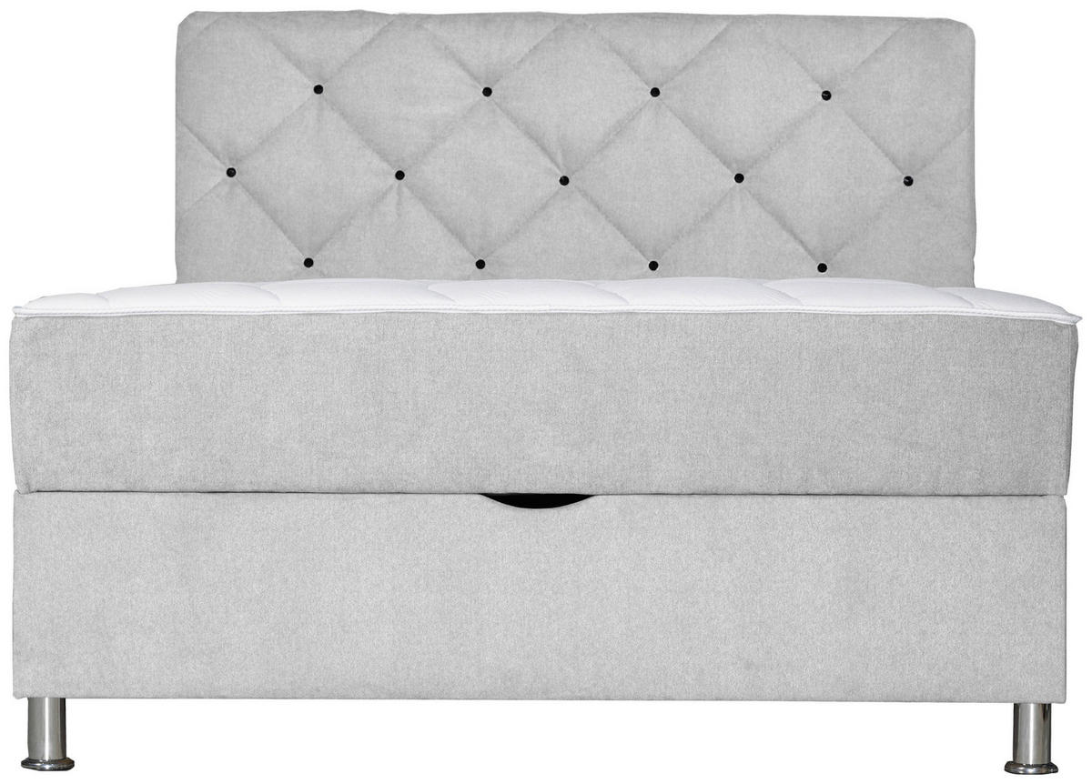 BOXBETT 120/200 cm  in Naturfarben  - Chromfarben/Naturfarben, Design, Kunststoff/Textil (120/200cm) - Boxxx