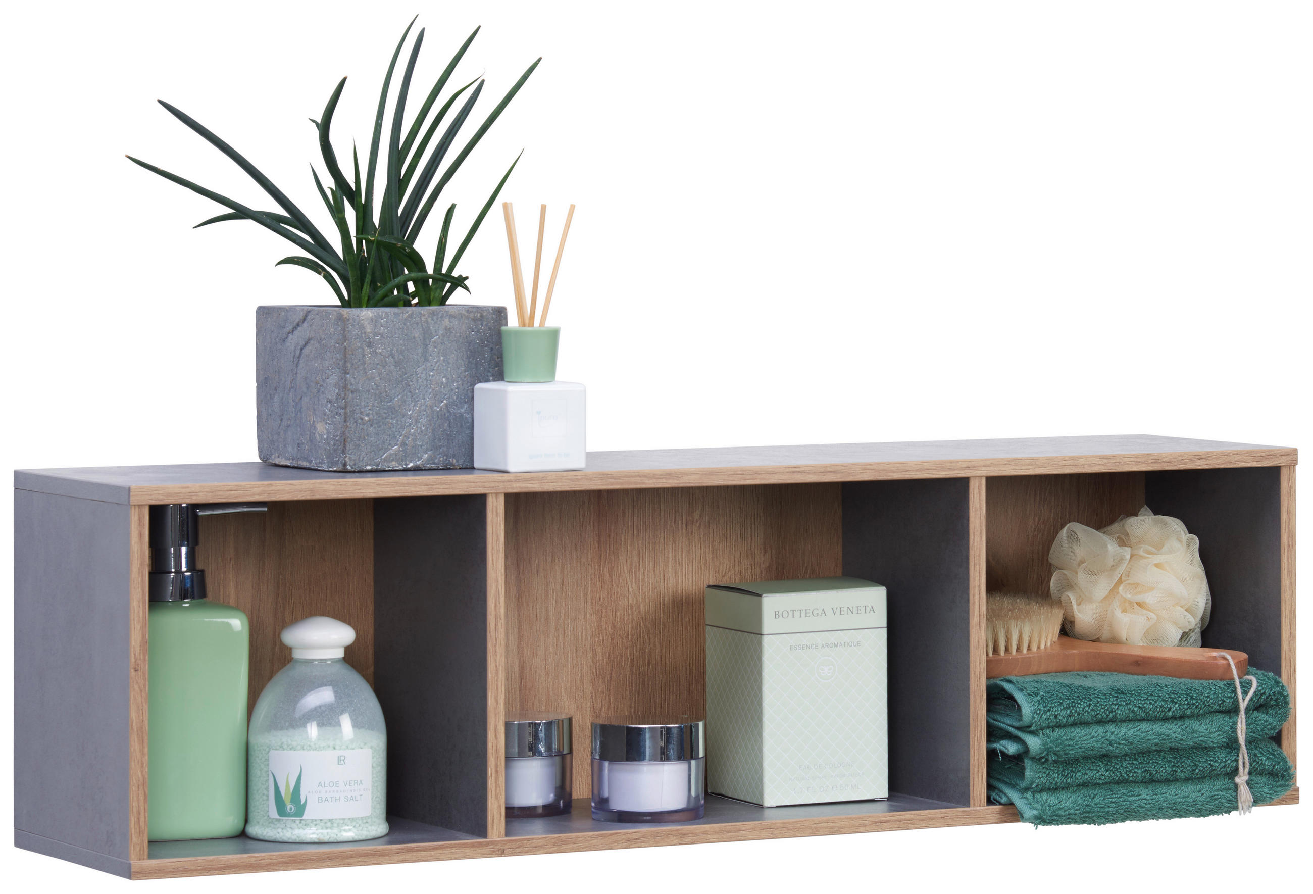 BADEZIMMERREGAL 70/20/17 cm  - Eichefarben/Dunkelgrau, Design, Holzwerkstoff (70/20/17cm) - Dieter Knoll