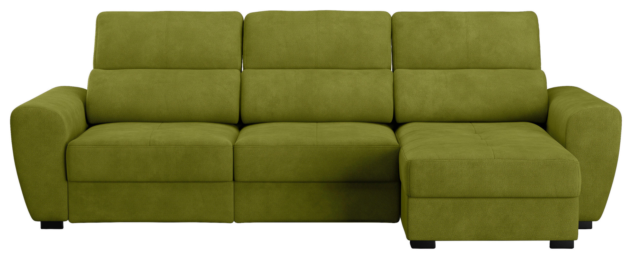 ECKSOFA Mikrofaser Grün  - Schwarz/Grün, Konventionell, Kunststoff/Textil (285/177cm) - MID.YOU