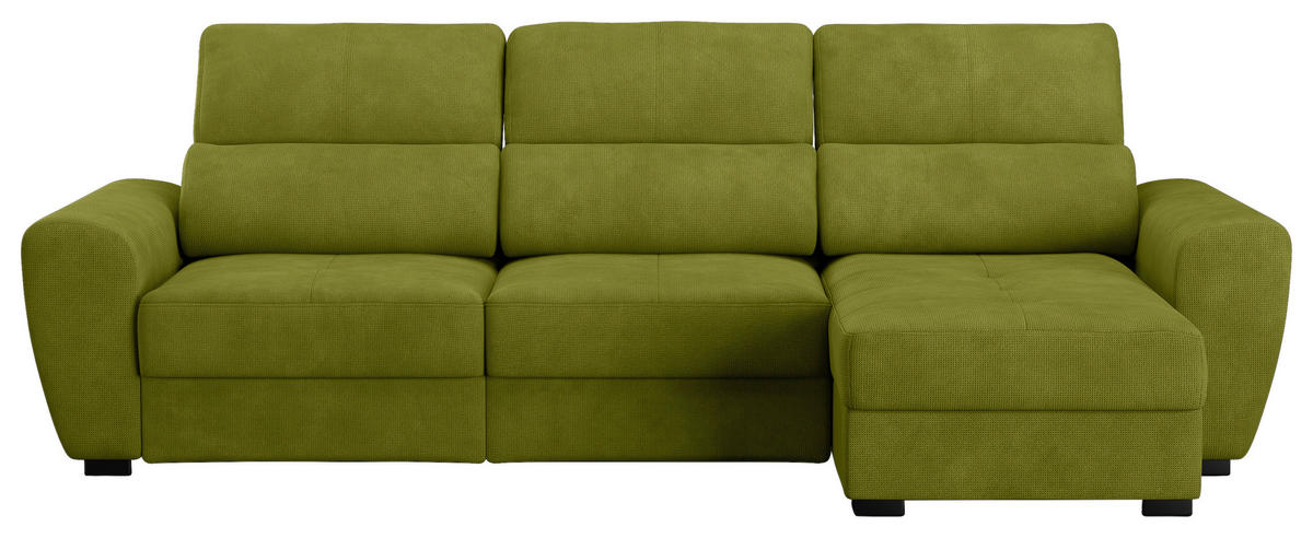ECKSOFA Grün Mikrofaser  - Schwarz/Grün, KONVENTIONELL, Kunststoff/Textil (285/177cm) - Carryhome