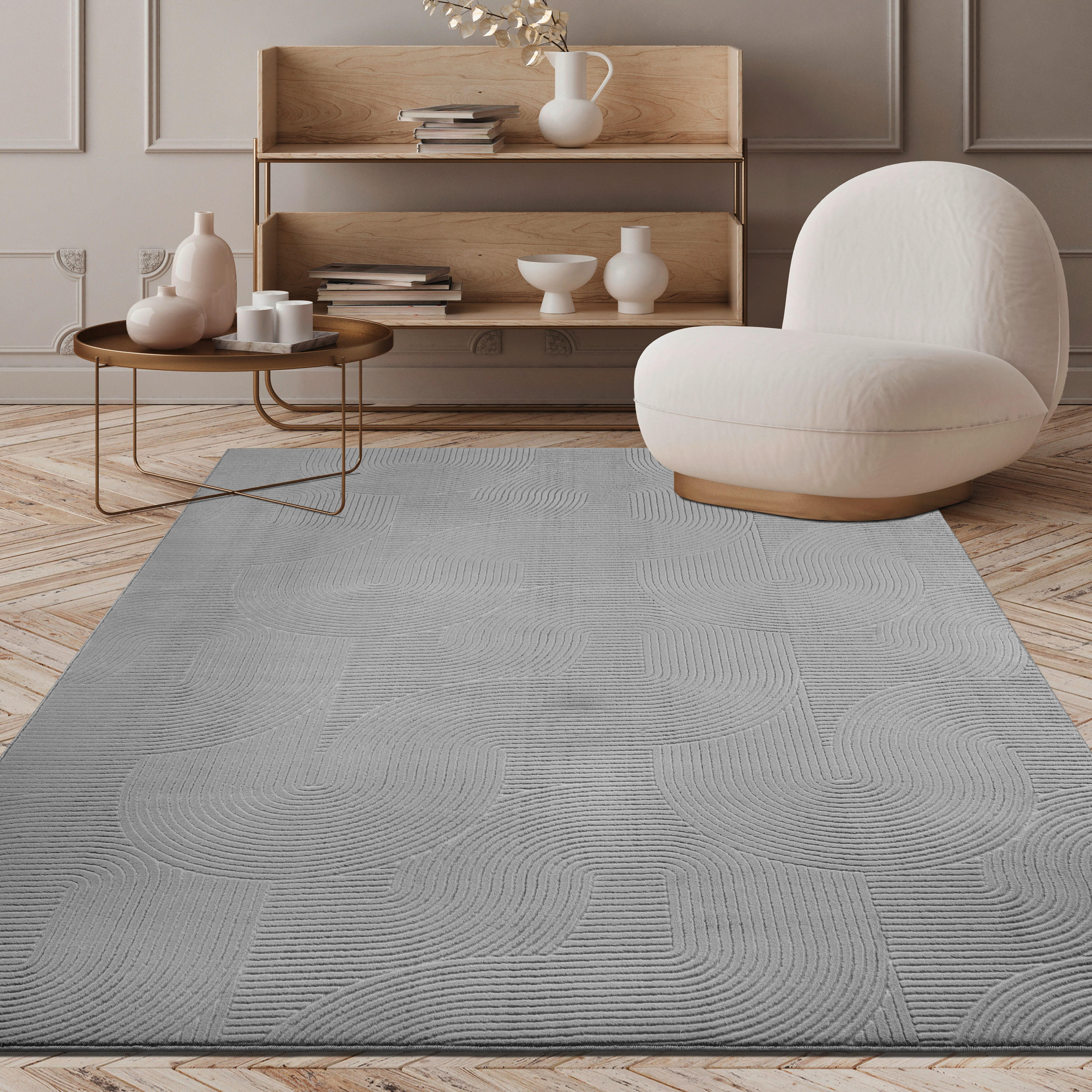 WEBTEPPICH 80/150 cm Stilo Grau  - Grau, KONVENTIONELL, Textil (80/150cm)