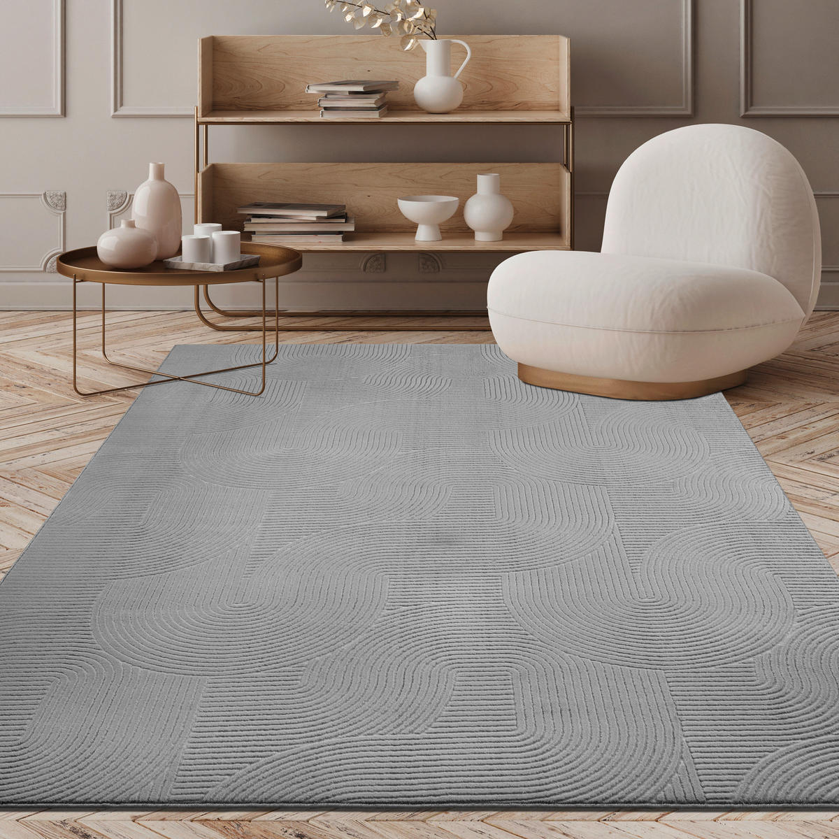 WEBTEPPICH 120/160 cm Stilo Grau  - Grau, KONVENTIONELL, Textil (120/160cm) - Novel