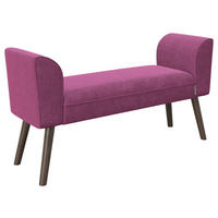 HOCKERBANK 92,7/54,50/30 cm Samt Lila Holz  - Lila/Walnussfarben, MODERN, Holz/Textil (92,7/54,50/30cm) - Playboy