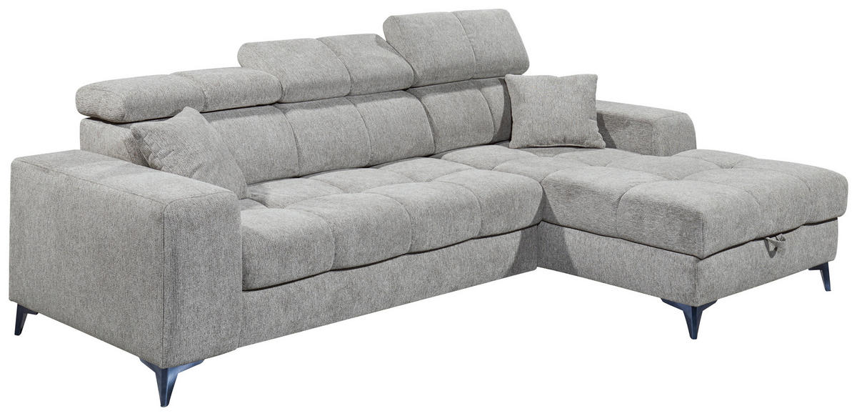 KUTNA GARNITURA tekstil  svijetlo siva   - svijetlo siva/crna, Konvencionalno, tekstil/plastika (268/172cm) - MID.YOU
