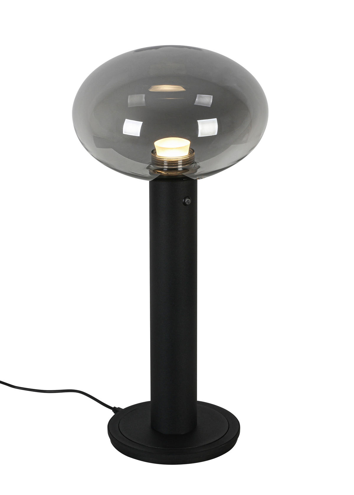 AKKU-TISCHLEUCHTE 20/42 cm  - Chromfarben/Schwarz, Design, Glas/Kunststoff (20/42cm) - Dieter Knoll