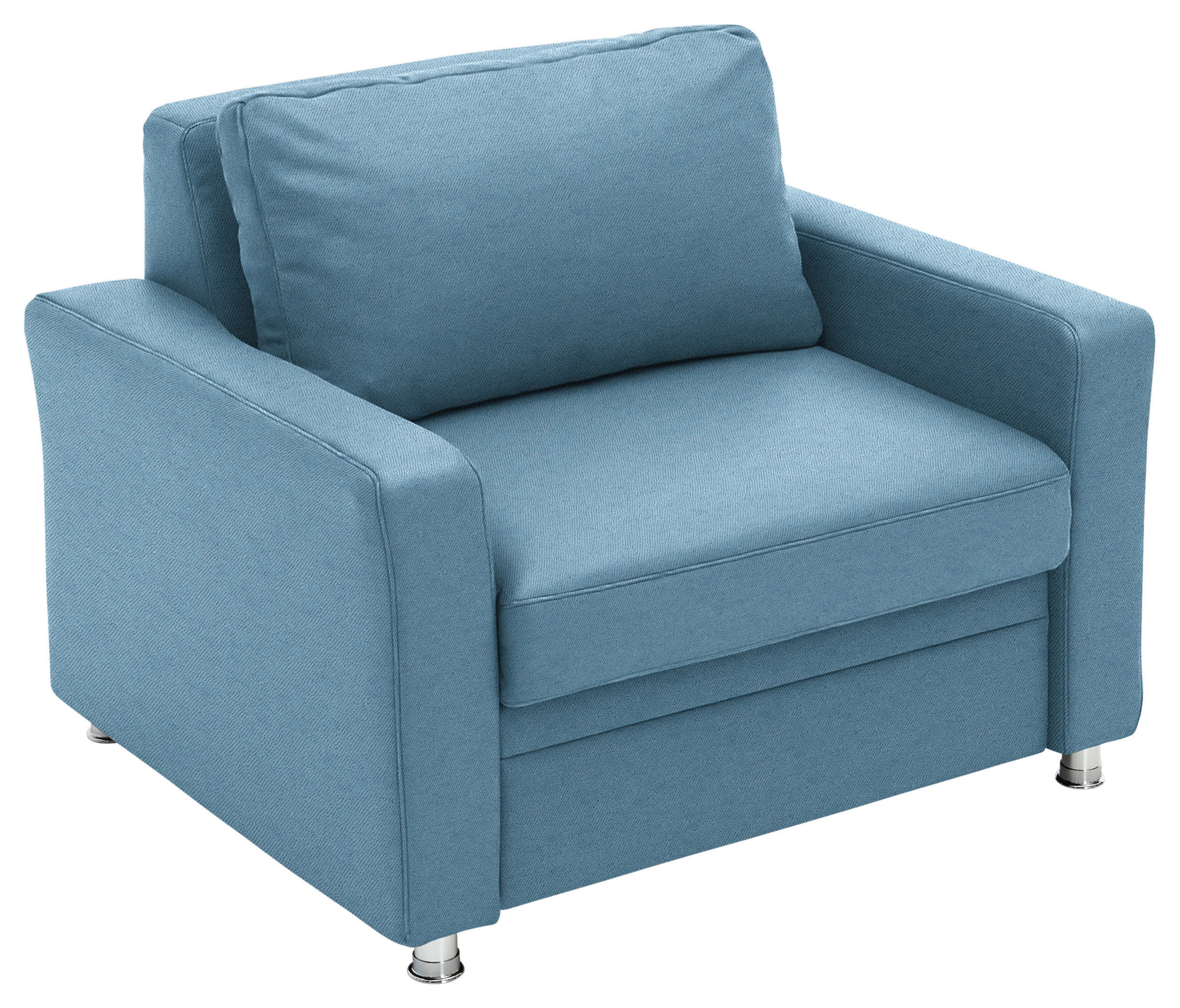 SCHLAFSESSEL Chenille Blau  - Blau/Alufarben, Konventionell, Textil/Metall (106/90/100cm) - Beldomo Style