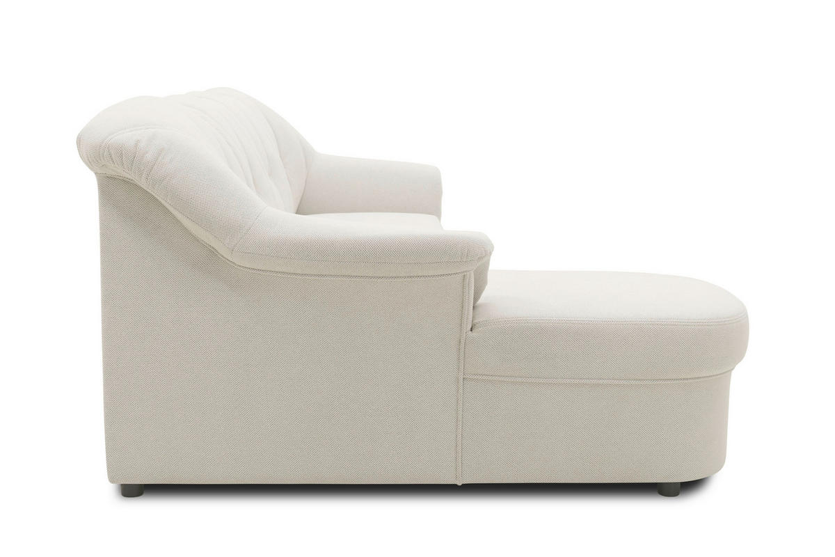 ECKSOFA FLORES FK Creme Mikrofaser  - Creme/Schwarz, KONVENTIONELL, Kunststoff/Textil (142/231cm) - MID.YOU
