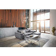 ECKSOFA inkl. Funktionen Hellgrau Webstoff  - Silberfarben/Hellgrau, Design, Textil/Metall (250/167cm) - Xora