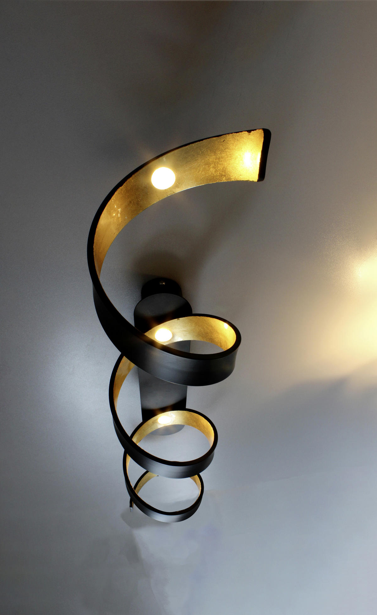 LED-DECKENLEUCHTE Helix 80/35/13,5 cm   - Goldfarben/Schwarz, Design, Metall (80/35/13,5cm)