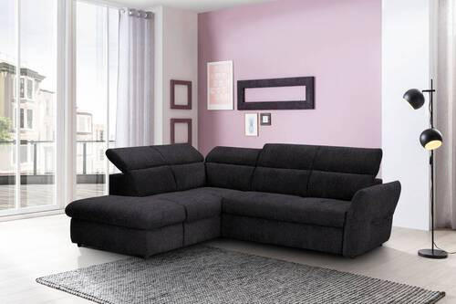 ECKSOFA in Webstoff Schwarz  224/254 cm  - Schwarz, Design, Kunststoff/Textil (224/254cm) - Stylife