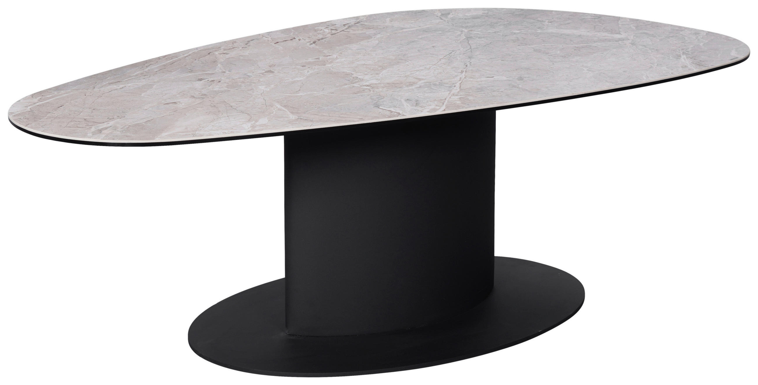 COUCHTISCH ESG 130/70/42 cm bootsförmig Schwarz, Beige  - Beige/Schwarz, Design, Glas/Keramik (130/70/42cm) - Dieter Knoll