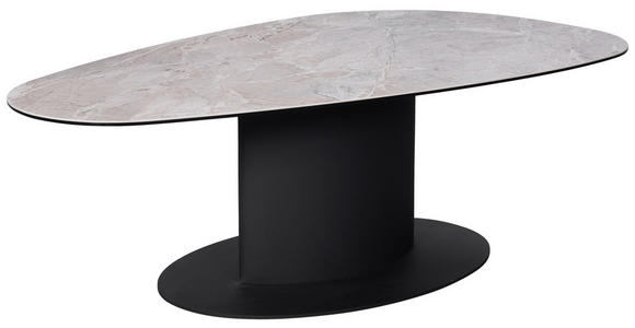 COUCHTISCH in Metall, Glas, Keramik 130/70/42 cm  - Beige/Schwarz, Design, Glas/Keramik (130/70/42cm) - Dieter Knoll