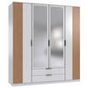 KLEIDERSCHRANK  in Weiß, Eiche Artisan  - Schwarz/Weiß, KONVENTIONELL, Glas/Holzwerkstoff (180/199/58cm) - Boxxx