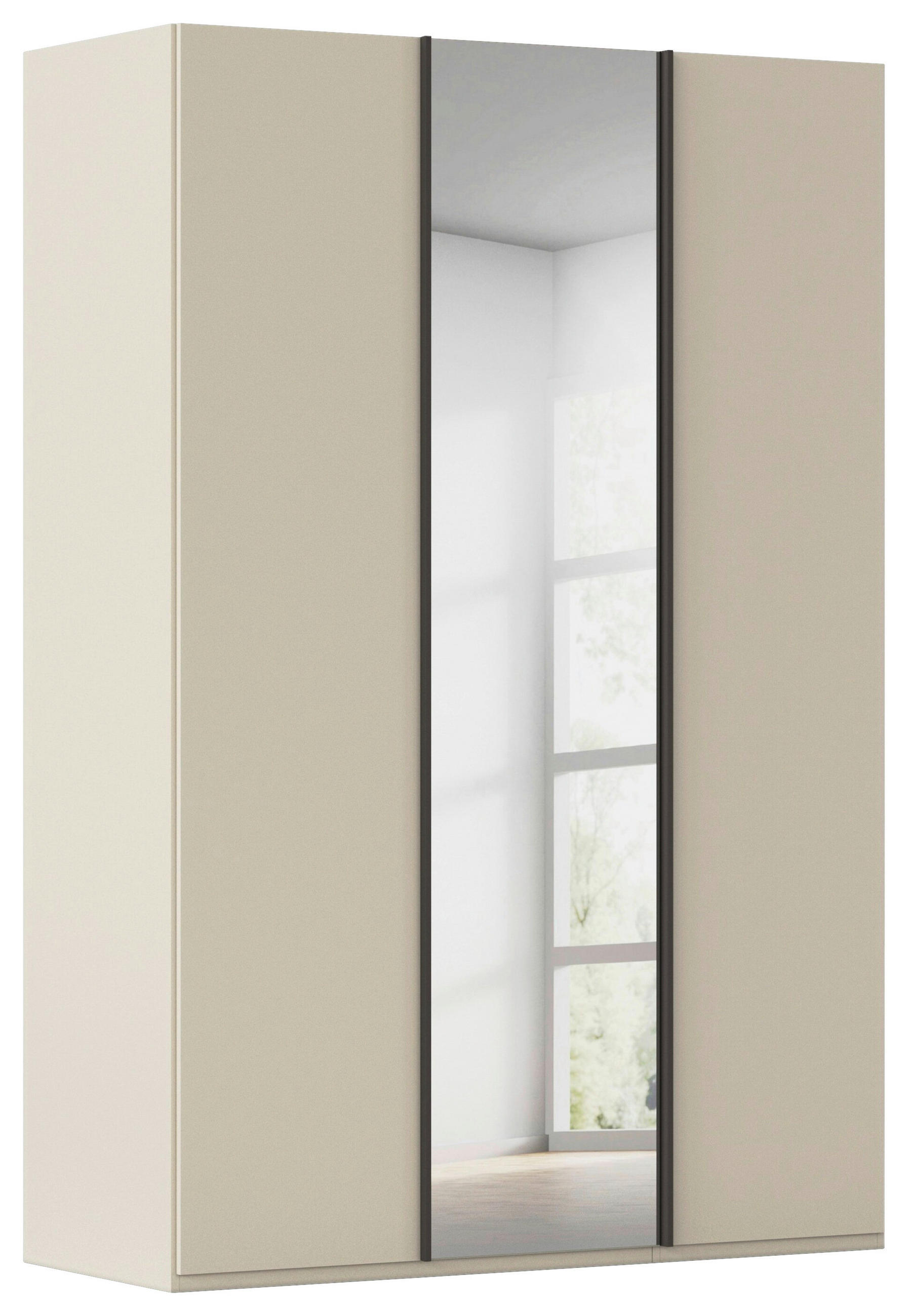 DREHTÜRENSCHRANK 151/235/61 cm,  in Champagner, 3-türig  - Champagner/Graphitfarben, Basics, Glas/Holzwerkstoff (151/235/61cm) - Novel