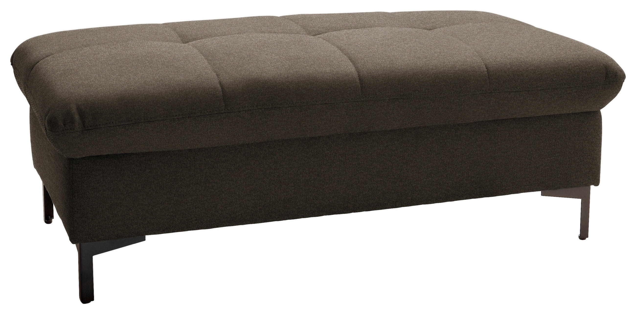 HOCKER in Textil Dunkelbraun  - Dunkelbraun/Schwarz, Design, Textil (124/46/68cm) - Xora