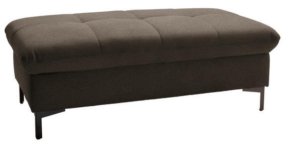 HOCKER in Textil Dunkelbraun - Dunkelbraun/Schwarz, Design, Textil (124/46/68cm) - Xora