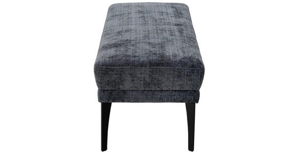 HOCKERBANK 180/57/57 cm - Schwarz/Dunkelblau, Design, Textil/Metall (180/57/57cm) - Moderano