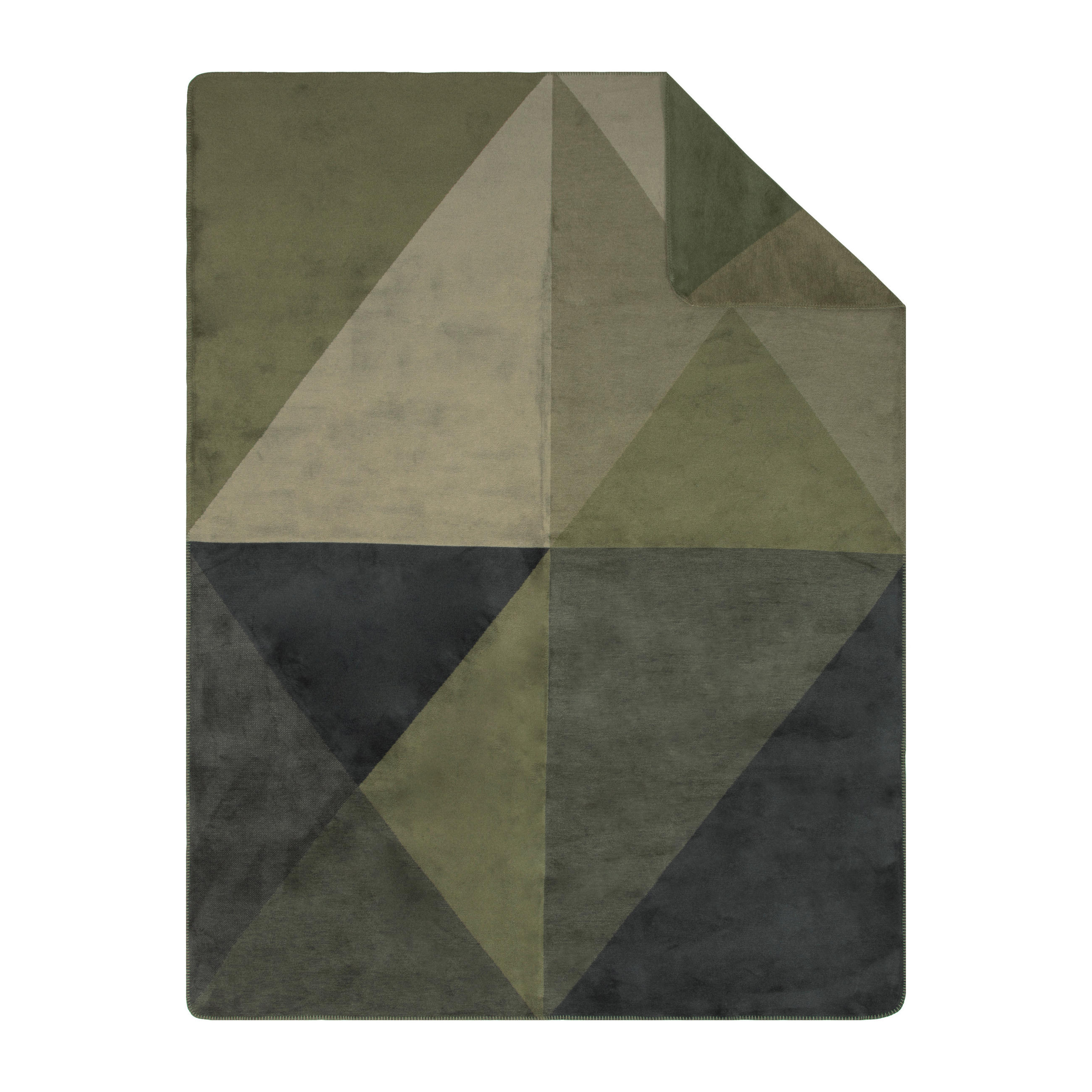 DECKE  - Dunkelgrün/Anthrazit, Basics, Textil (150cm) - Novel