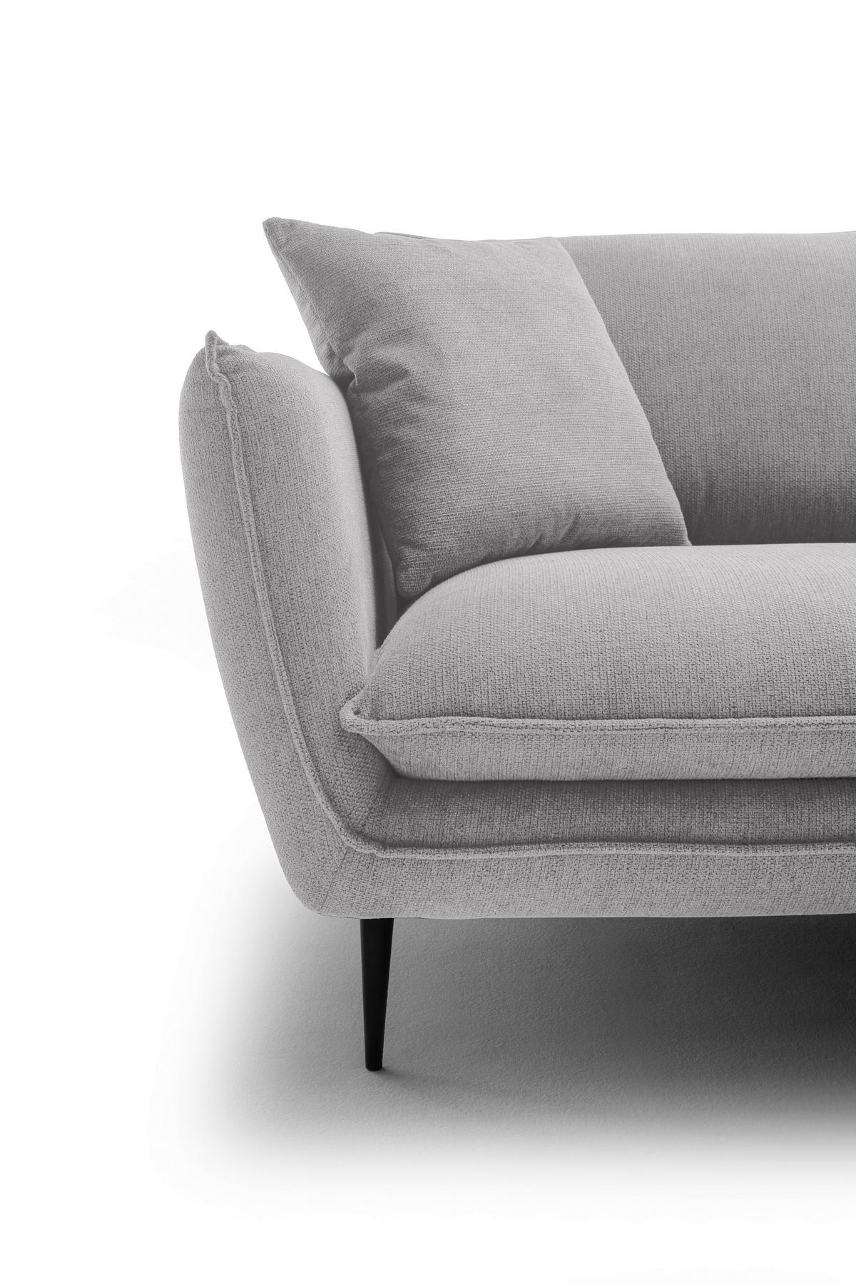 ECKSOFA Grau Webstoff  - Schwarz/Grau, KONVENTIONELL, Textil/Metall (304/196cm) - Hom`in