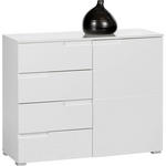 KOMMODE Weiß  - Silberfarben/Weiß, Design, Holzwerkstoff/Kunststoff (100/80/40cm) - Carryhome