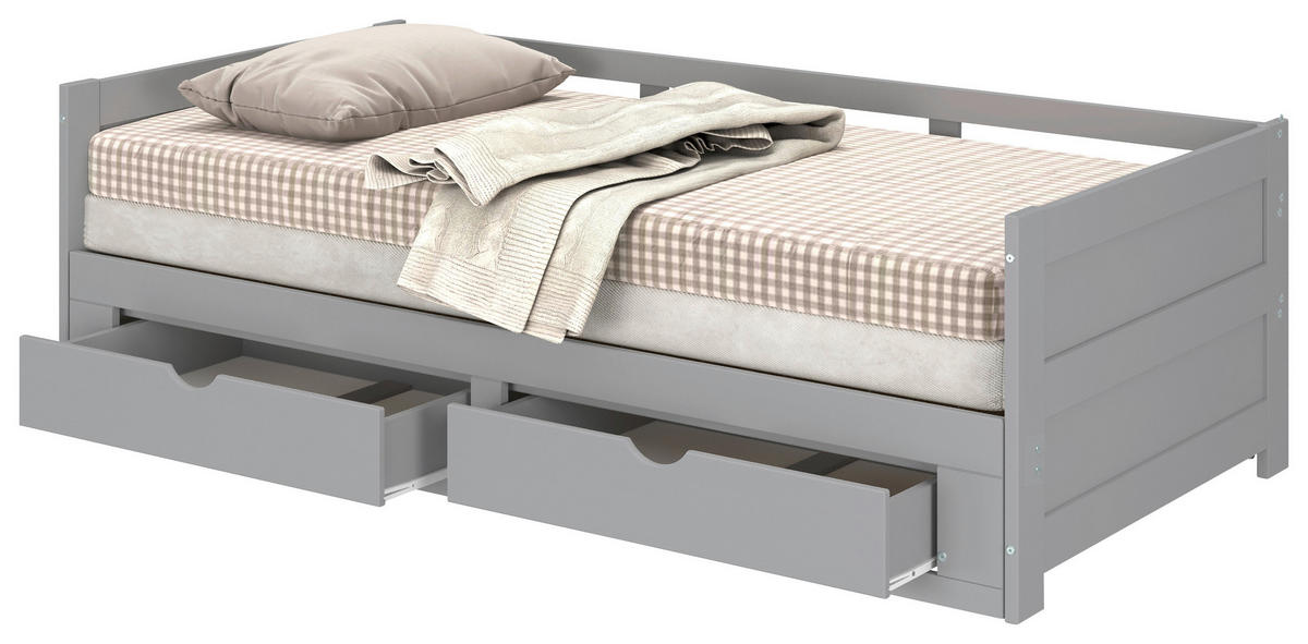 AUSZIEHBETT 200/100 cm Grau  - Naturfarben/Grau, Modern, Holz/Holzwerkstoff (200/100cm) - MID.YOU