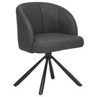 ŽIDLE S PODRUČKAMI, vzhled kůže, antracitová - černá/antracitová, Konvenční, kov/textil (60/81/58cm) - Carryhome