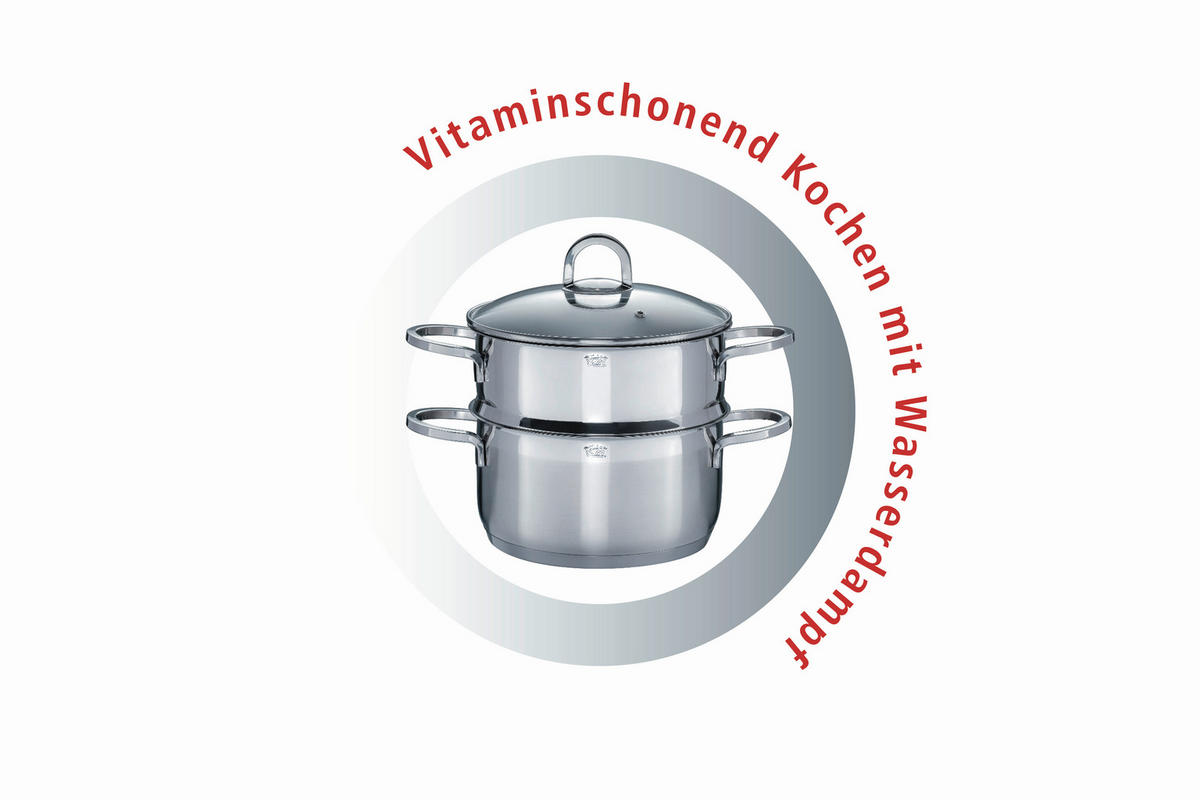 KOCHTOPFSET ALARA 8-teilig  - Klar/Edelstahlfarben, Basics, Glas/Metall - GSW