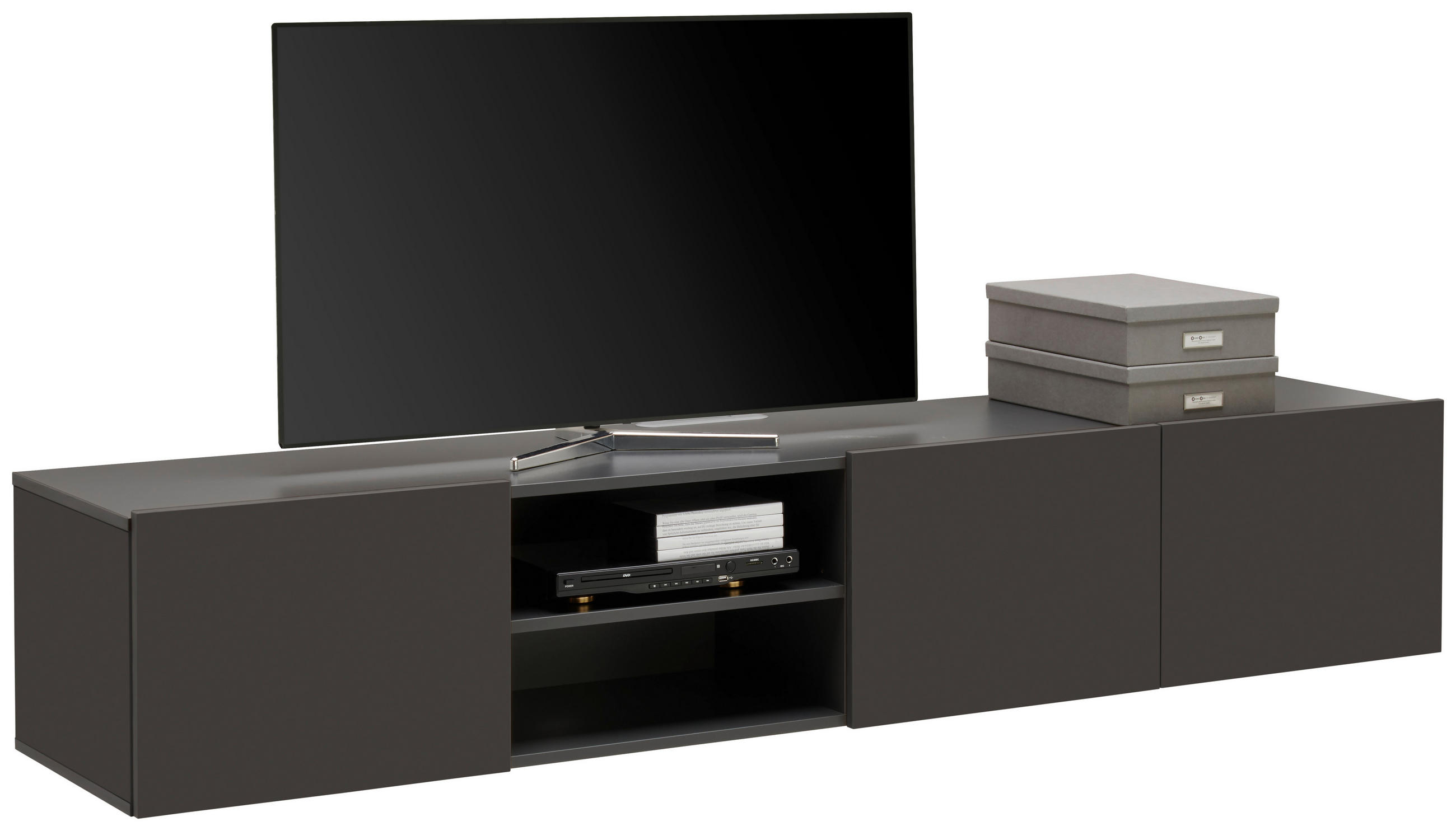 LOWBOARD in 200/36,7/42 cm - Anthrazit, Design, Holzwerkstoff (200/36,7/42cm) - Hom`in