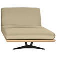 OTTOMANE Palermo in Echtleder Beige  - Beige/Schwarz, Design, Leder/Holz (114/92/165cm) - Dieter Knoll