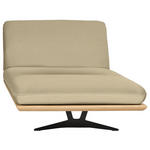 OTTOMANE Palermo in Echtleder Beige  - Beige/Schwarz, Design, Leder/Holz (114/92/165cm) - Dieter Knoll