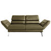 2-SITZER-SOFA Echtleder Grün  - Chromfarben/Grün, Design, Leder/Metall (178-226/82/96-177cm) - Dieter Knoll