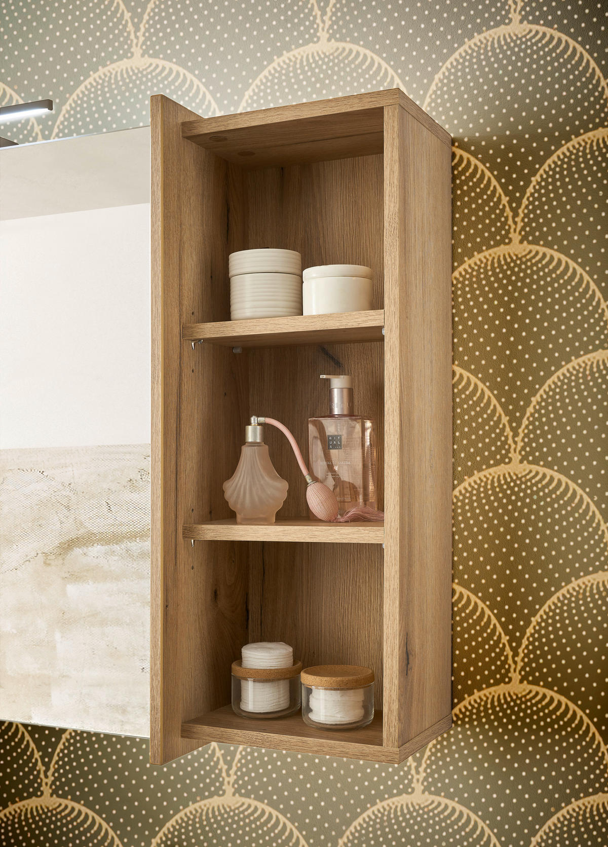 SPIEGELSCHRANK 80/72/22 cm  - Eichefarben/Weiß, LIFESTYLE, Glas/Holzwerkstoff (80/72/22cm) - home24
