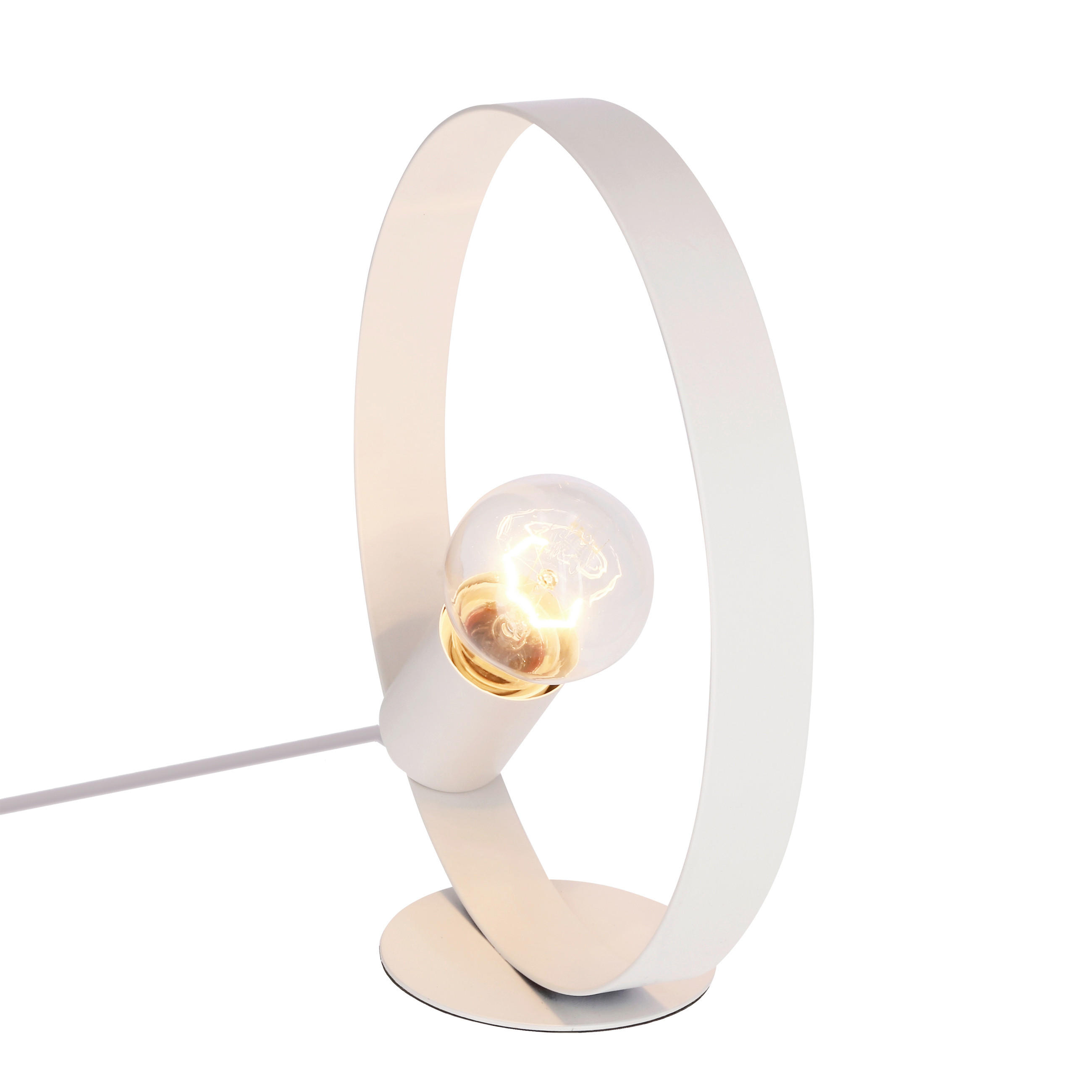 Thumbnail - Tischleuchte Nexo, Weiß, Metall, 25x25x10 cm, RoHS, Europäischer Sicherheitsstandard, Schnurschalter, einfach zu transpo...