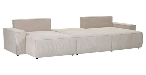 WOHNLANDSCHAFT  in Cord Naturfarben  - Schwarz/Naturfarben, KONVENTIONELL, Kunststoff/Textil (155/348/155cm) - Carryhome