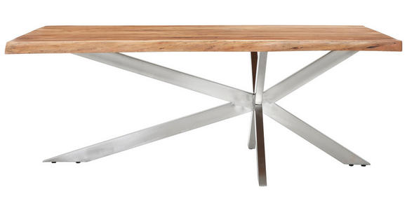 ESSTISCH - Edelstahlfarben/Akaziefarben, ROMANTIK / LANDHAUS, Holz/Metall (200/100/76cm) - Landscape