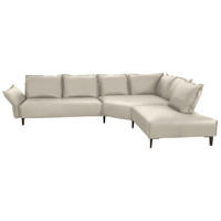 ECKSOFA in Echtleder Hellgrau  - Hellgrau/Schwarz, Design, Leder/Metall (340/272cm) - W.Schillig