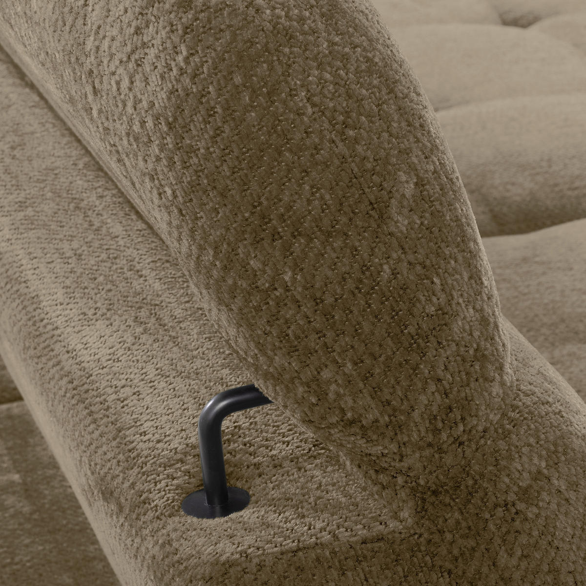 ECKSOFA  Webstoff Taupe  - Taupe/Schwarz, Design, Textil/Metall (268/195cm) - Livetastic