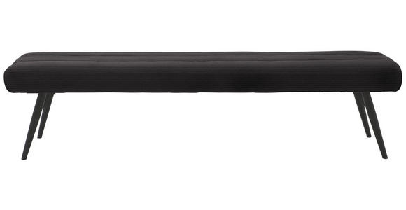 SITZBANK in Textil Mokka  - Schwarz/Mokka, Design, Textil/Metall (200/48/47cm) - Dieter Knoll