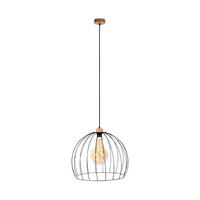 PENDELLEUCHTE Caro 49/148 cm   - Schwarz, MODERN, Holz/Metall (49/148cm)