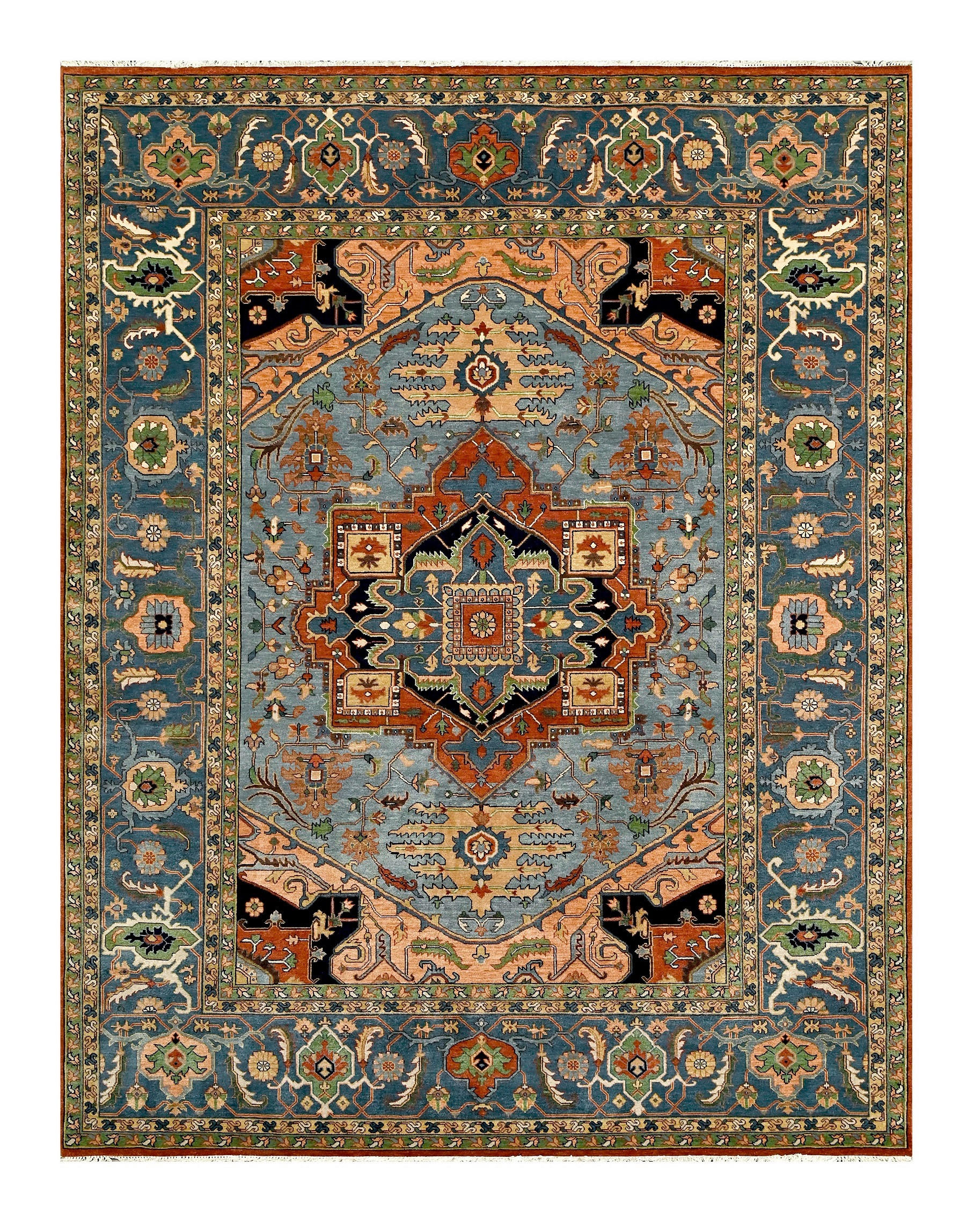 ORIENTTEPPICH  Wohnzimmer 80/300 cm Super Serapi Blau, Hellblau rechteckig  - Blau/Hellblau, LIFESTYLE, Textil (80/300cm) - Cazaris