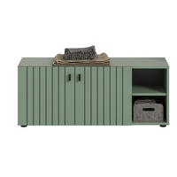 SITZBANK 106/43/37 cm Graugrün  - Schwarz/Graugrün, Design, Metall (106/43/37cm) - MID.YOU