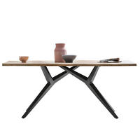 ESSTISCH 180/100/73 cm Echtholz  Holz, Metall rechteckig Naturfarben, Schwarz  - Schwarz/Naturfarben, MODERN, Holz/Metall (180/100/73cm) - MID.YOU